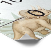 Poster Dinosaur Personalized Name Monogram F Growth Chart (Coin)