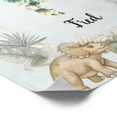 Poster Dinosaur Personalized Name Monogram F Nursery (Coin)