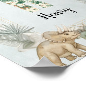 Poster Dinosaur Personalized Name Monogram H Nursery (Coin)