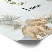 Poster Dinosaur Personalized Name Monogram L Nursery (Coin)