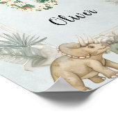 Poster Dinosaur Personalized Name Monogram O Nursery (Coin)