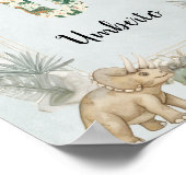 Poster Dinosaur Personalized Name Monogram U Nursery (Coin)