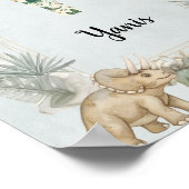 Poster Dinosaur Personalized Name Monogram Y Nursery (Coin)