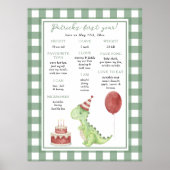 Poster Dinosaur Premier anniversaire Jalon Anniversaire (Devant)