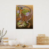 Poster Dinosaur Raptor Jungle Art (Cuisine)