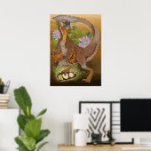 Poster Dinosaur Raptor Jungle Art (Bureau à domicile)