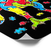Poster Dinosaur Sensibilisation sur l'autisme Puzzle Pièc (Coin)