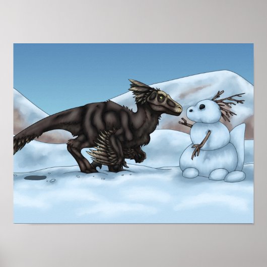 Poster Dinosaur Snowman (Devant)