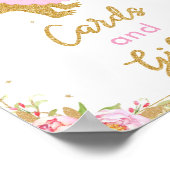 Poster Dinosaur T-Rex Anniversaire Fête Cartes Florales C (Coin)