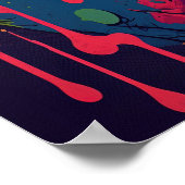 Poster Dinosaur T Rex Blue Yellow Jurassic (Coin)