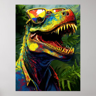 Poster Dinosaur T Rex Jungle Modern Kids