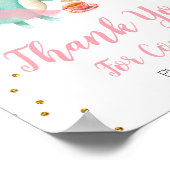 Poster Dinosaur Tea Party Floral Merci pour venir (Coin)