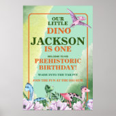 Poster Dinosaur Thème 1er Anniversaire (Devant)