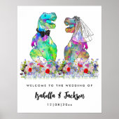 Poster Dinosaur Thème Mariage Bienvenue (Devant)
