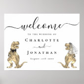 Poster Dinosaur Theme Wedding Welcome (Devant)