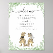 Poster Dinosaur Theme Wedding Welcome (Devant)