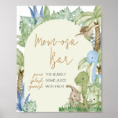 Poster Dinosaur vert Baby shower Maman Osa Bar (Devant)