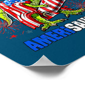 Poster Dinosaure 4 juillet Amerisaurus T Rex American (Coin)