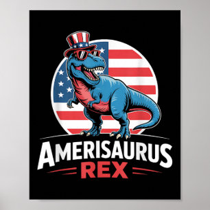 Poster Dinosaure 4 juillet hommes femmes garçons filles A