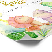 Poster Dinosaure Baby shower Dinosaure de verdure Raffle (Coin)