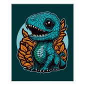Poster Dinosaure Bébé mignon (Devant)