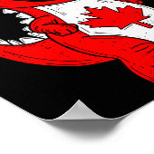 Poster dinosaure canadien trex feuille d'érable canada ga (Coin)