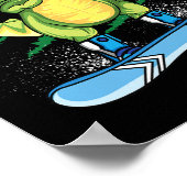 Poster Dinosaure cool Snowboard Dabbing T Rex Sn (Coin)