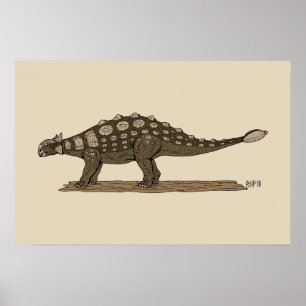 Poster Dinosaure Crétacé Ankylosaurus