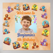 Poster Dinosaure de bébé éffrayant Thème Anniversaire de  (Devant)