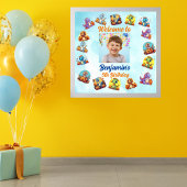 Poster Dinosaure de bébé éffrayant Thème Anniversaire de