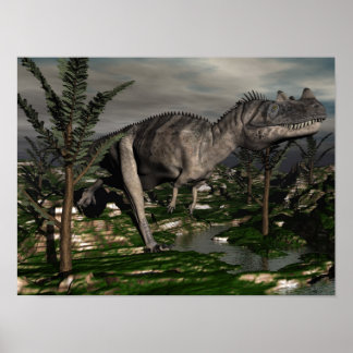 Poster Dinosaure de Ceratosaurus - rendu 3D