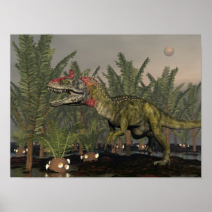 Poster Dinosaure de Cryolophosaurus - 3D rendent
