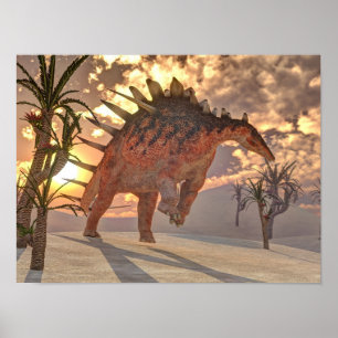 Poster Dinosaure de Kentrosaurus - 3D rendent