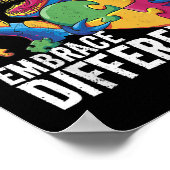 Poster Dinosaure de l'autisme. Acceptez Les Différences.  (Coin)