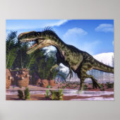 Poster Dinosaure de monolophosaurus - rendu 3D (Devant)
