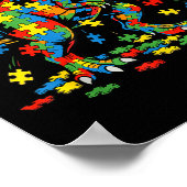 Poster Dinosaure de sensibilisation à l'autisme puzzle co (Coin)