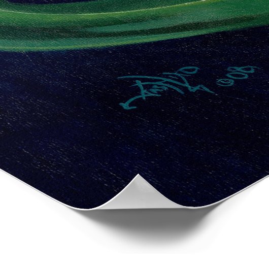 Poster Dinosaure de sirène crétacé imaginaire Art Imprime (Coin)