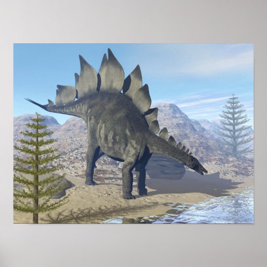 Poster Dinosaure de Stegosaurus - rendu 3D (Devant)