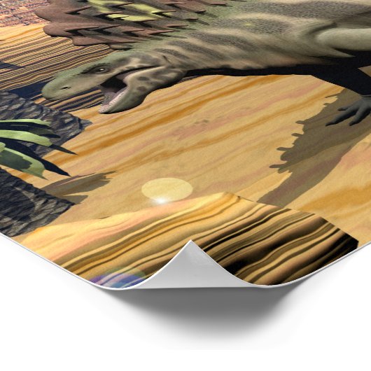 Poster Dinosaure d'Edaphosaurus - rendu 3D (Coin)