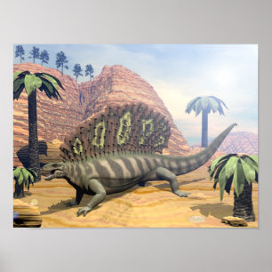 Poster Dinosaure d'Edaphosaurus - rendu 3D