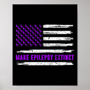 Poster Dinosaure Drapeau rendre l'épilepsie épileptique é