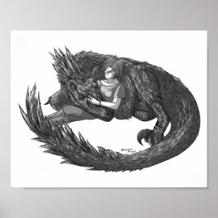 Poster Dinosaure endormi