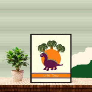 Poster Dinosaure et palmiers