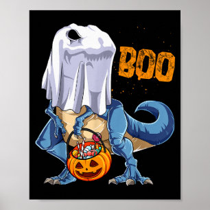 Poster Dinosaure fantôme T Rex drôle Boo Halloween garçon