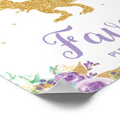 Poster Dinosaure Floral Violet Fête Anniversaire Fille Fa (Coin)