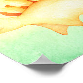 Poster Dinosaure jaune Nom du garçon Nourriture aquarelle (Coin)