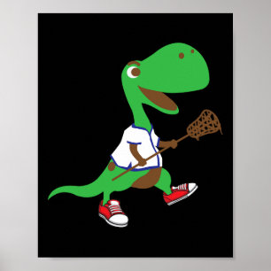 Poster Dinosaure jouant au lacrosse Gif cool équipe sport