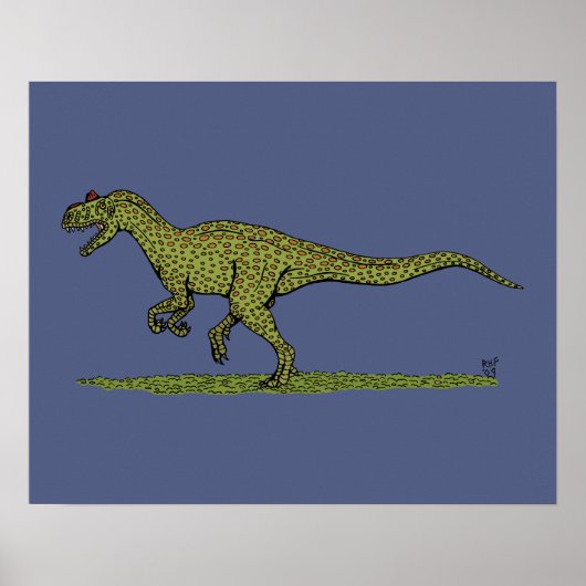 Poster Dinosaure jurassique Allosaurus (Devant)