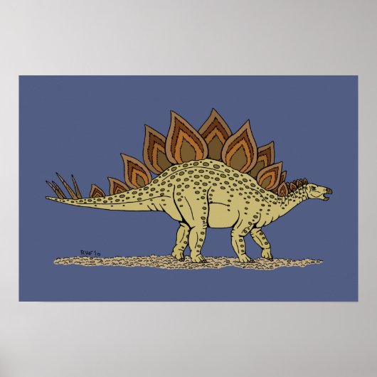 Poster Dinosaure jurassique Stégosaure (Devant)