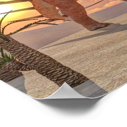 Poster dinosaure Kentrosaurus - rendu 3D (Coin)